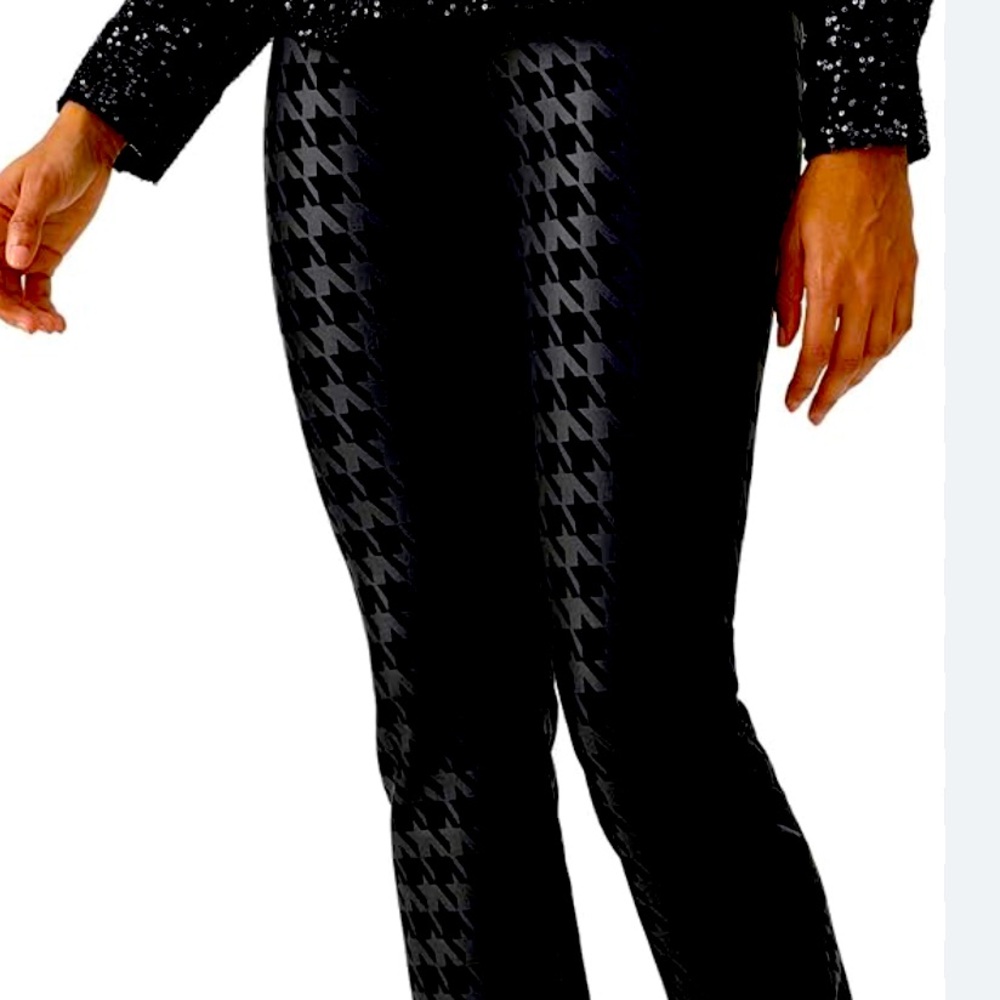 Ann Taylor Stylish Black Houndstooth Women's Pants